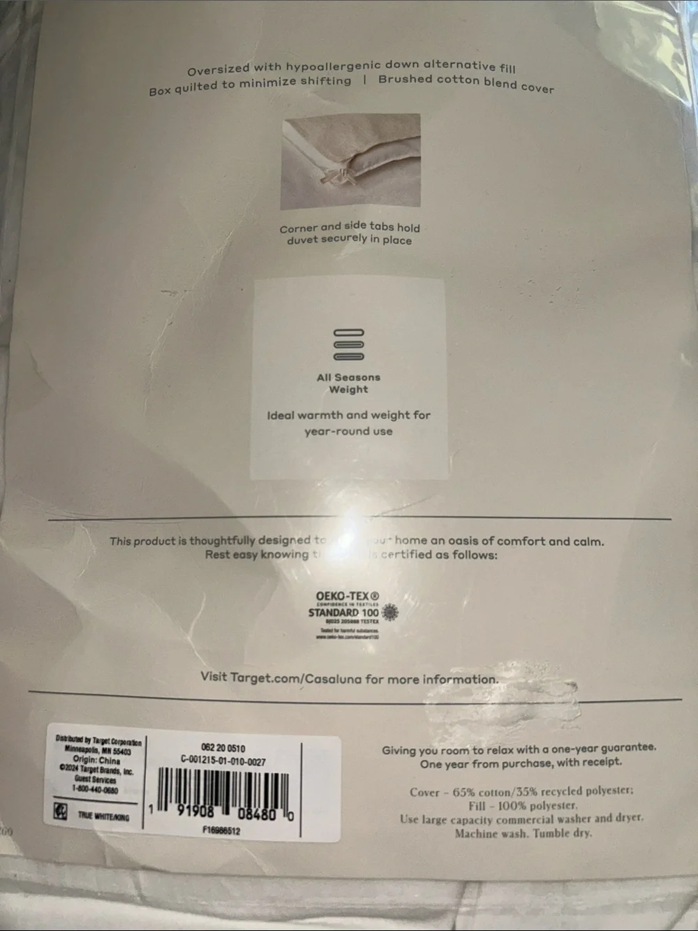 Casaluna King All-Seasons Down Alternative Comforter White